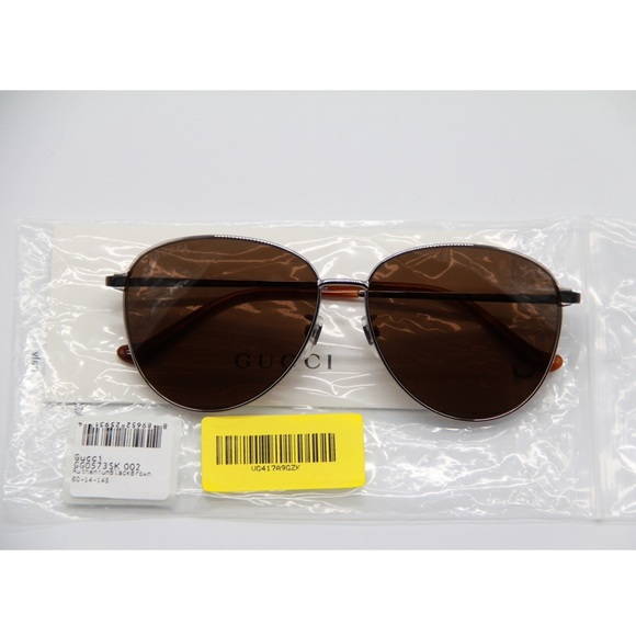 NEW GUCCI GG0573SK 002 BROWN AVIATOR SUNGLASSES - Picture 10 of 11